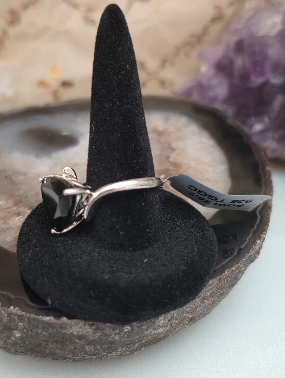 Gemporia Annabella Collection 7.50ct Black Spinel Sterling Silver Ring Size 7